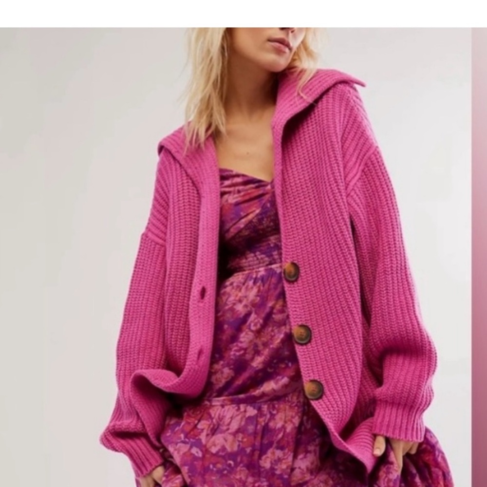 Free People Swim Too Deep Oversized Cardigan with Pockets